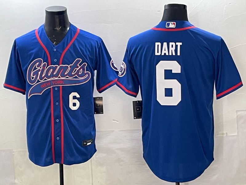 Men 2025 New York Giants #6 Dart Blue Joint Name Nike Limited NFL Jersey 04->new york giants->NFL Jersey